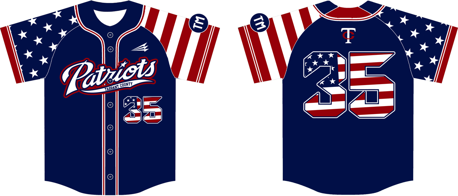 Tarrant County Patriots Custom NanoDri Baseball Jersey #4b