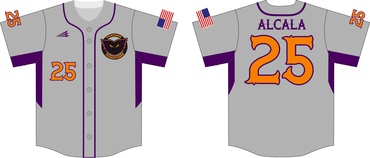 Fontana Phantoms Custom NanoDri Baseball Jersey #3