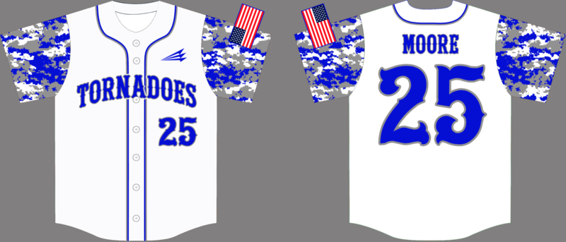 Topeka Tornadoes Custom Hexaflex Baseball Jersey #5