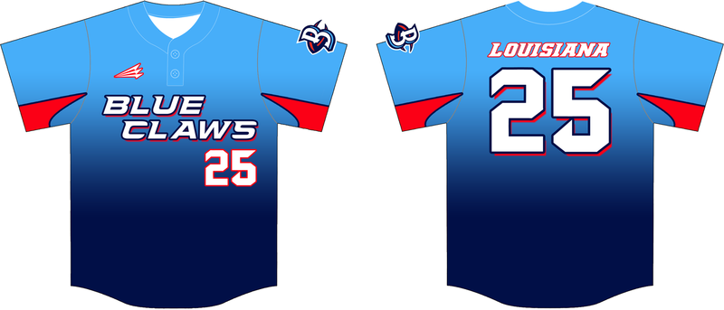 Louisiana BlueClaw Custom Baseball Jersey #1d