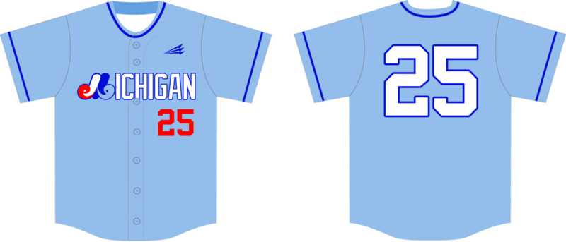 Michigan Expos Custom Hexaflex Baseball Jersey #1B