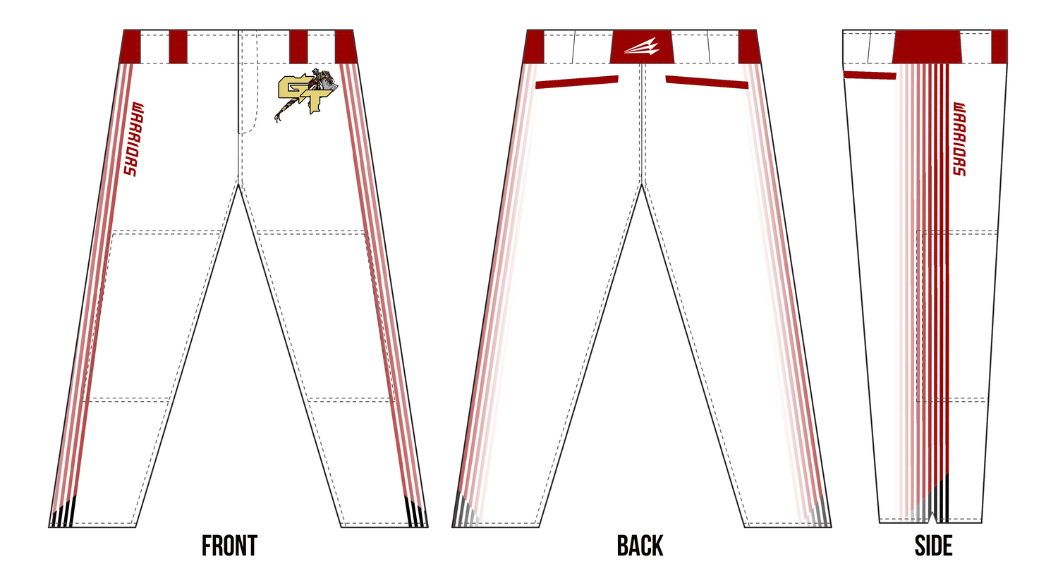 GameTime Warriors Baseball Custom Long Pants Design #BP9B