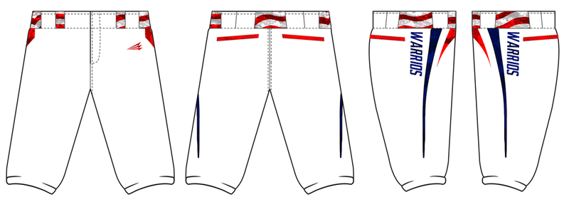 GameTime Warriors Baseball Custom Knicker Pants Design #BP8