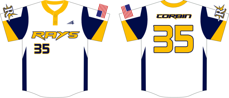 Ridgefield Rays Custom HexaFlex Baseball Jersey Design #1B