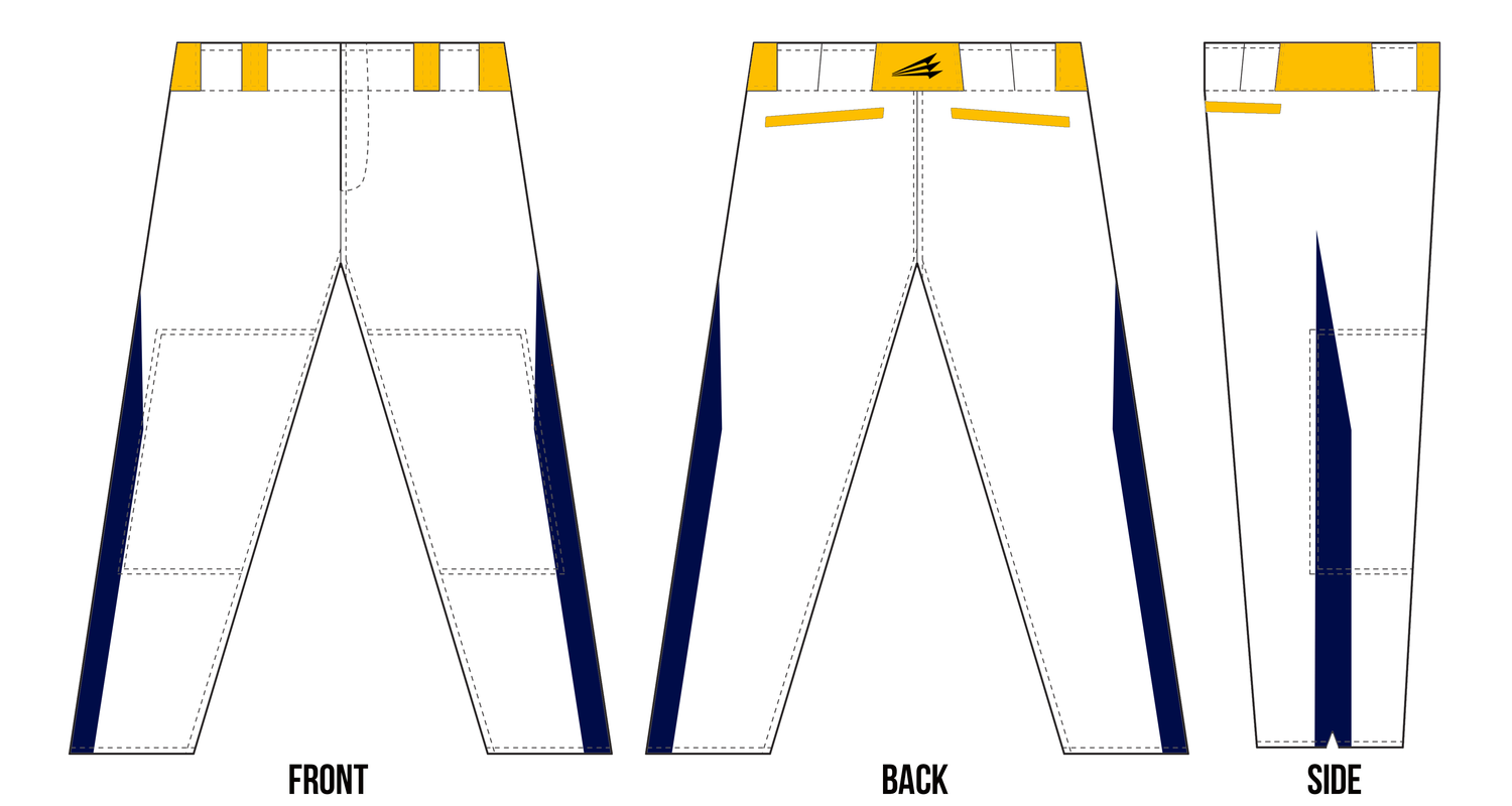 Ridgefield Rays Baseball Custom Stacheman Long Pants Design #BP1C