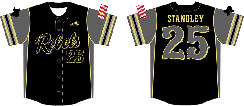 Texas Rebels Custom HexaFlex Baseball Jersey #3