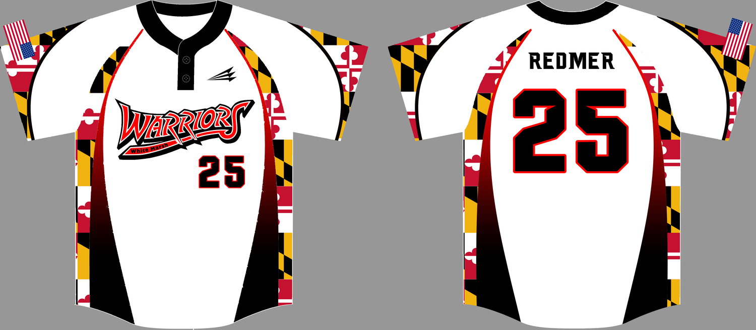 White Marsh Warriors Custom NanoDri  Baseball Jersey #1B