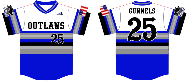 Outlaws (Gunnels) Custom NanoDri Baseball Jersey #3D