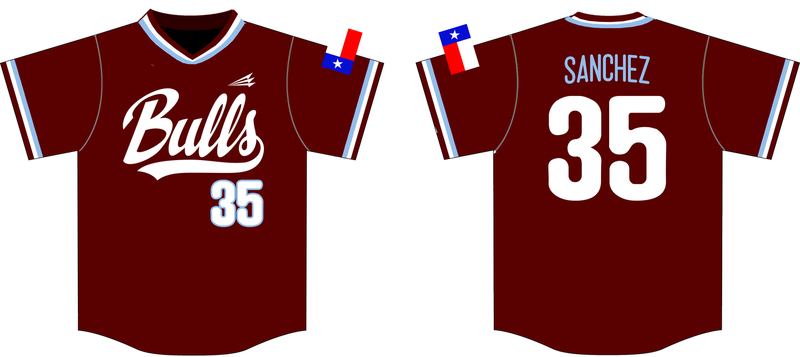 Bulls Custom HexaFlex Baseball Jersey #1G