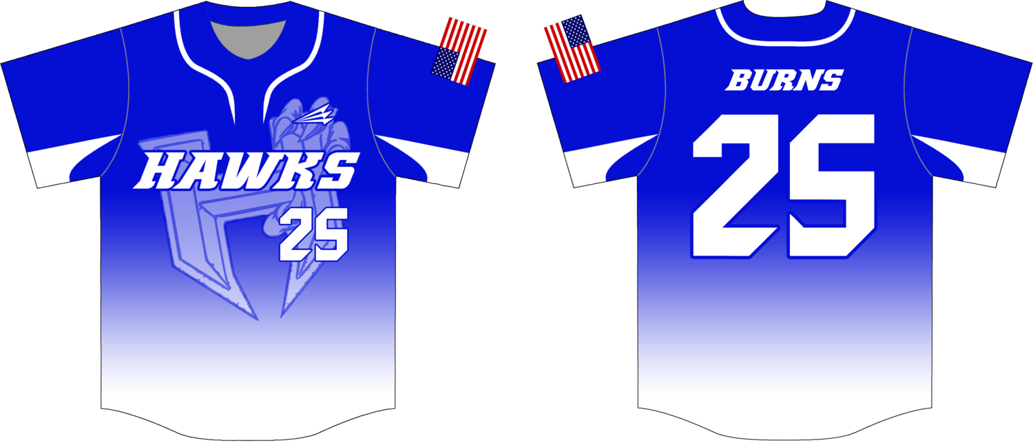 Hawks (Burns) Custom Hexaflex Baseball Jersey #2B