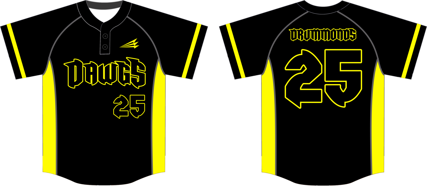 Tri-Valley Dawgs Gold Custom Nanodri Baseball Jersey #1A