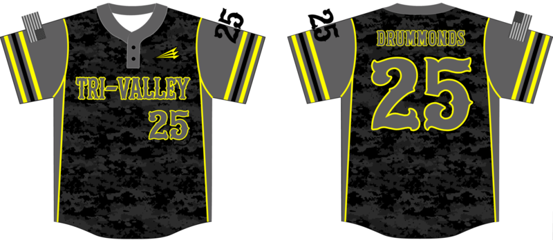 Tri-Valley Dawgs Gold Custom Nanodri Baseball Jersey #2B
