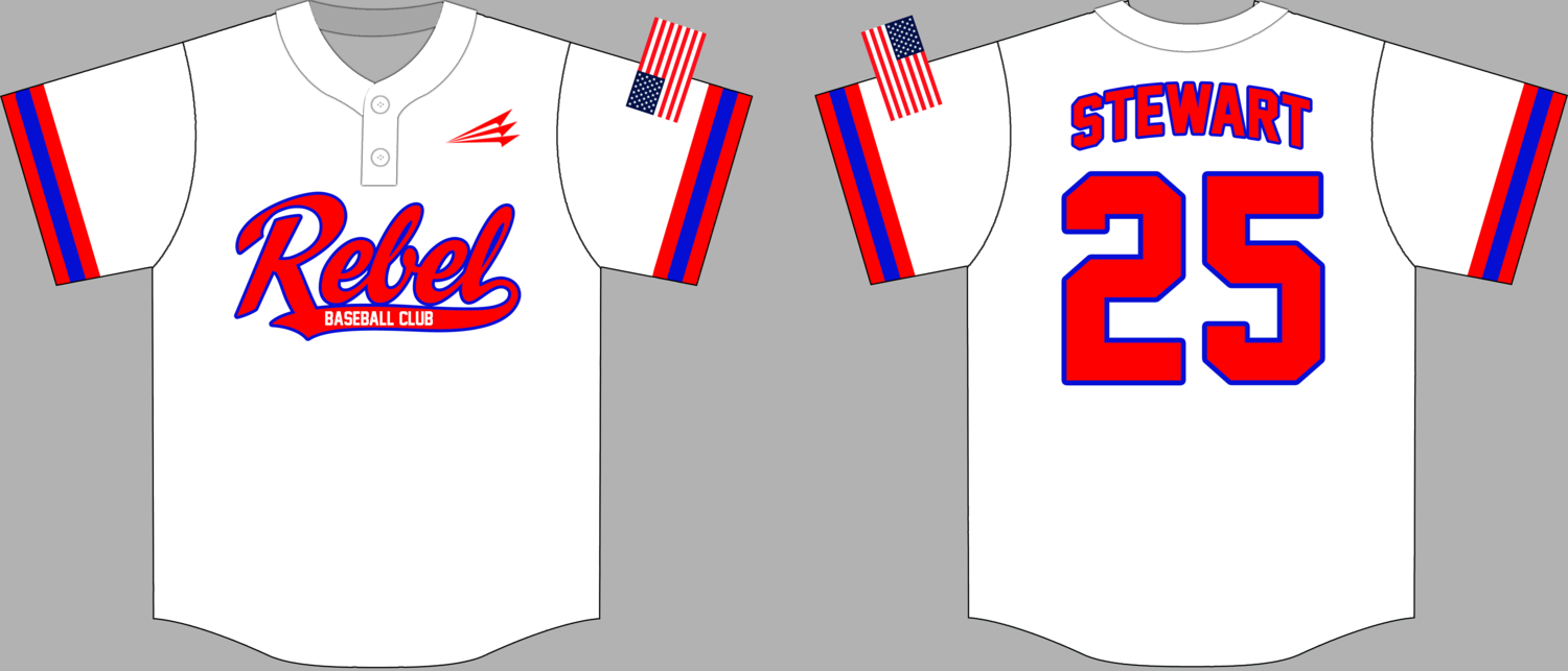 Rebel Baseball Club (Stewart) Custom Hexaflex Baseball Jersey #2B