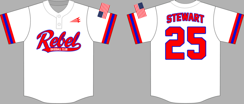 Rebel Baseball Club (Stewart) Custom Hexaflex Baseball Jersey #2B