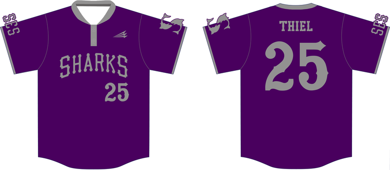 SES Sharks Custom HexaFlex Baseball Jersey Design #1D