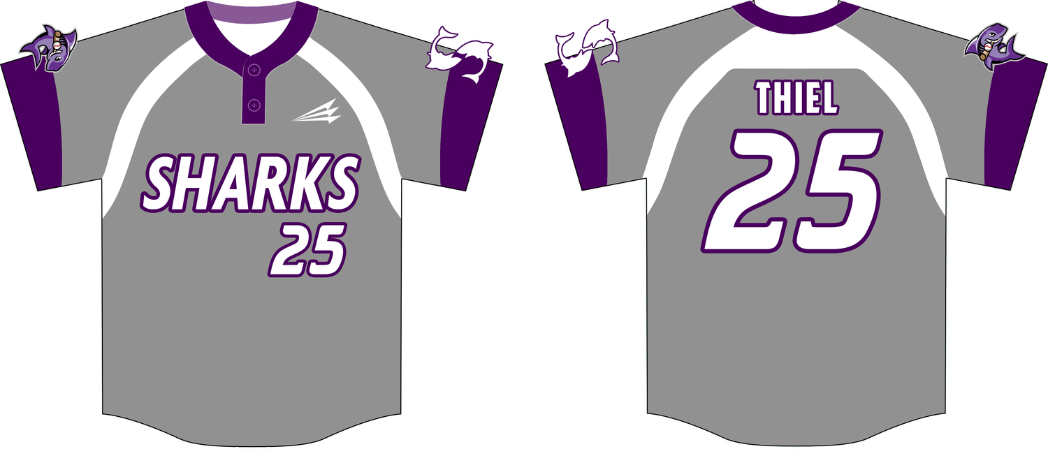 SES Sharks Custom HexaFlex Baseball Jersey Design #4C