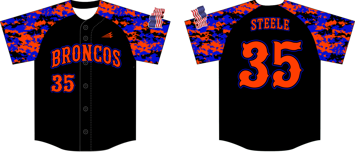 Macomb Broncos Custom HexaFlex Baseball Jersey #1B