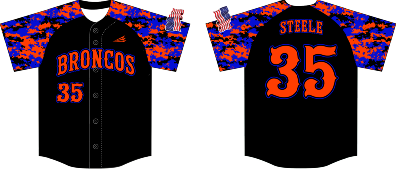 Macomb Broncos Custom HexaFlex Baseball Jersey #1B