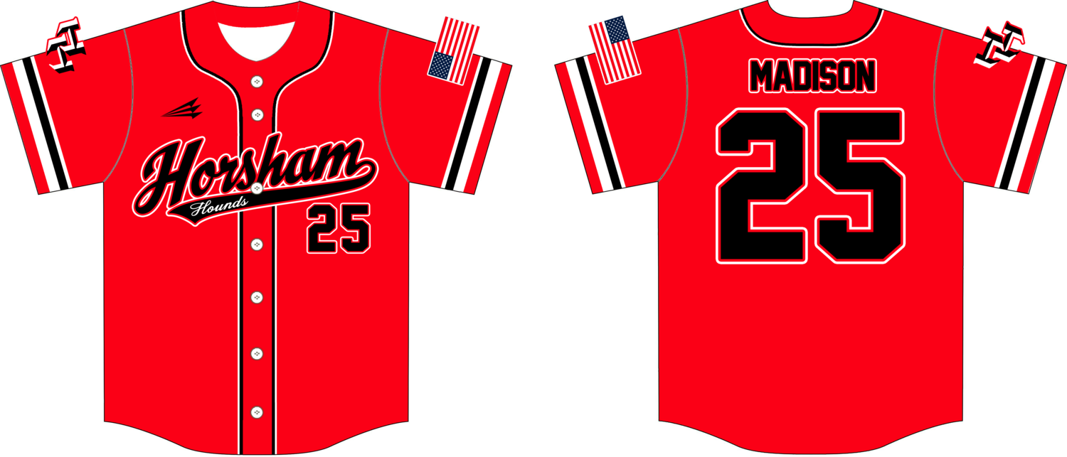 Horsham Hounds Custom HexaFlex Baseball Jersey #3
