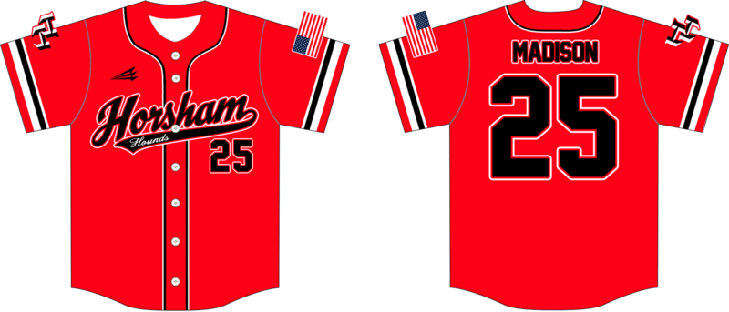 Horsham Hounds Custom HexaFlex Baseball Jersey #3