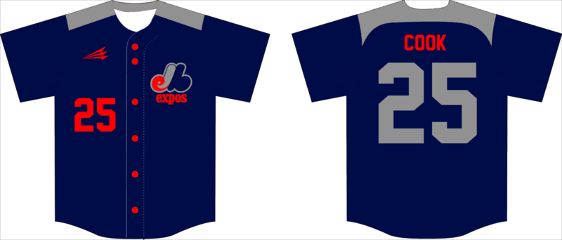 Montgomery Expos Custom NanoDri Baseball Jersey #4B