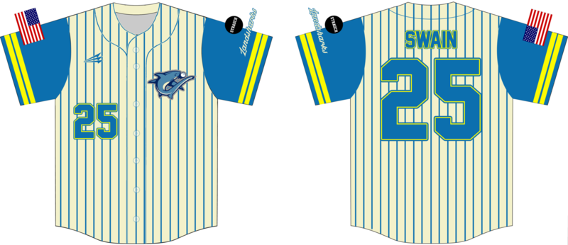 Saugany Lake Landsharks Custom Hexaflex Baseball Jersey #4B