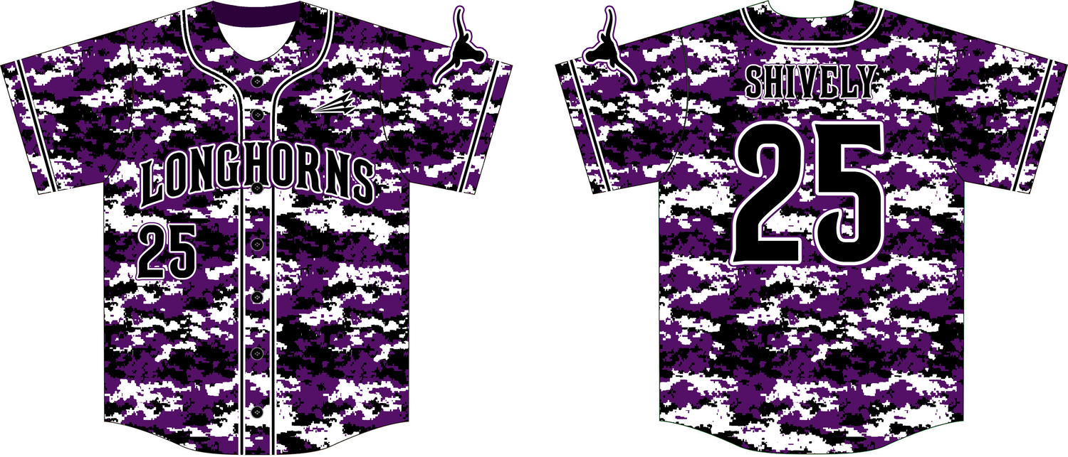 Longhorns (Shively) Custom Pro-Premier Baseball Jersey #2D