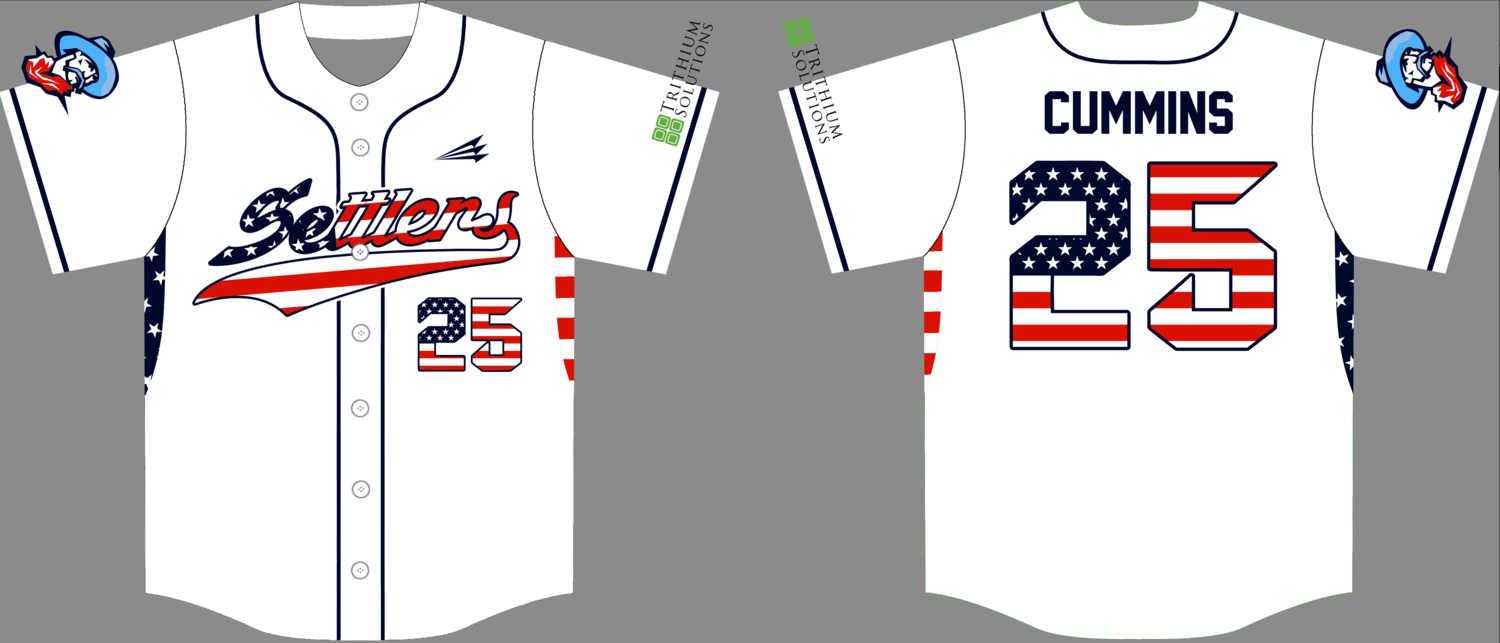 Licking County Settlers Custom Hexaflex Baseball Jersey #1B