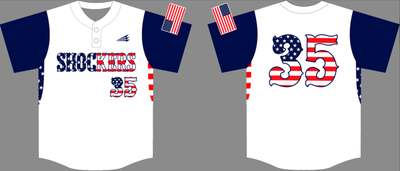 Mid-Atlantic Shockers (Hastings) Custom Hexaflex Baseball Jersey #3C