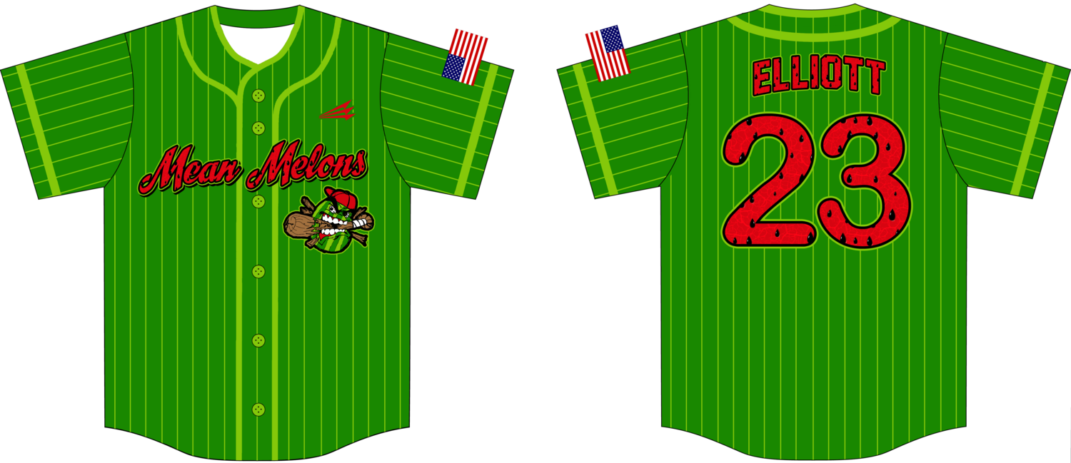 Mean Melons Custom HexaFlex Baseball Jersey Design #1B