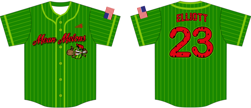 Mean Melons Custom HexaFlex Baseball Jersey Design #1B