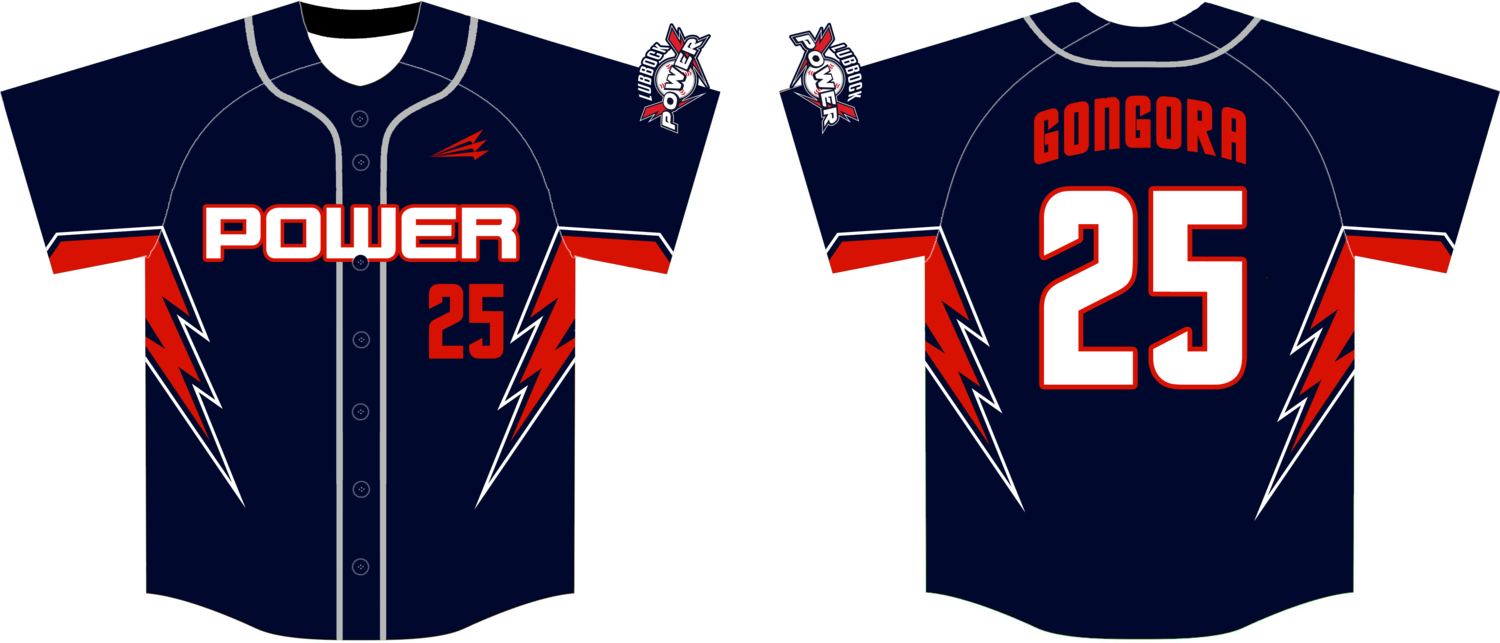 Lubbock Power Custom Nanodri Baseball Jersey #3D
