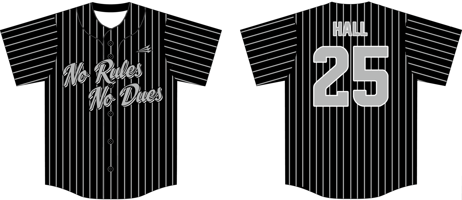 No Rules No Dues Custom Hexaflex Baseball Jersey #2