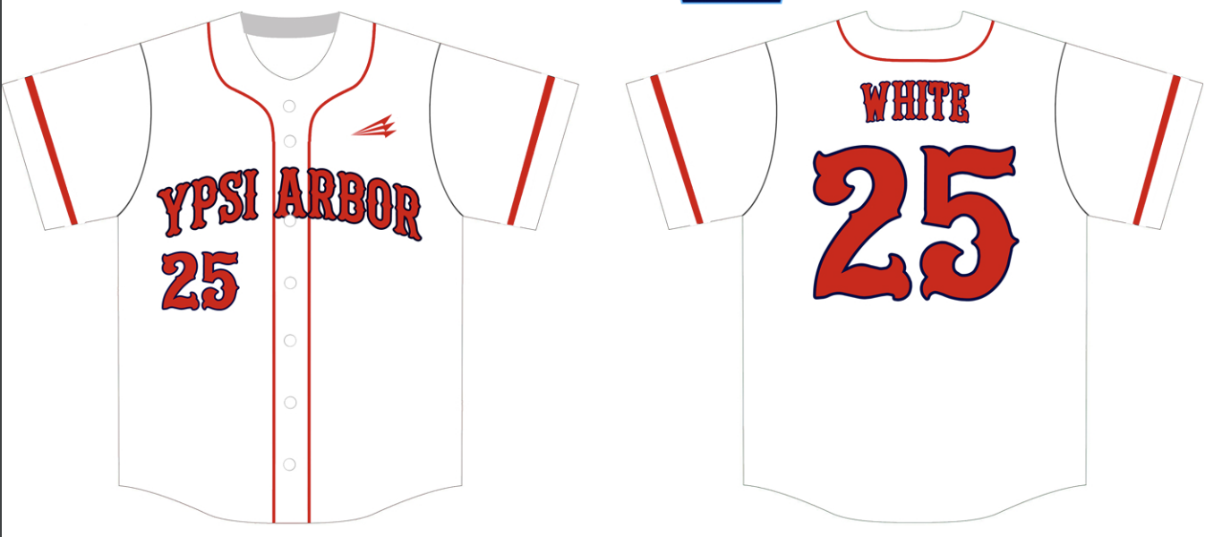 YPSI Arbor Custom NanoDri Baseball 3 Jersey Design #3