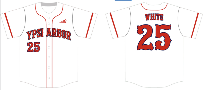YPSI Arbor Custom NanoDri Baseball 3 Jersey Design #3