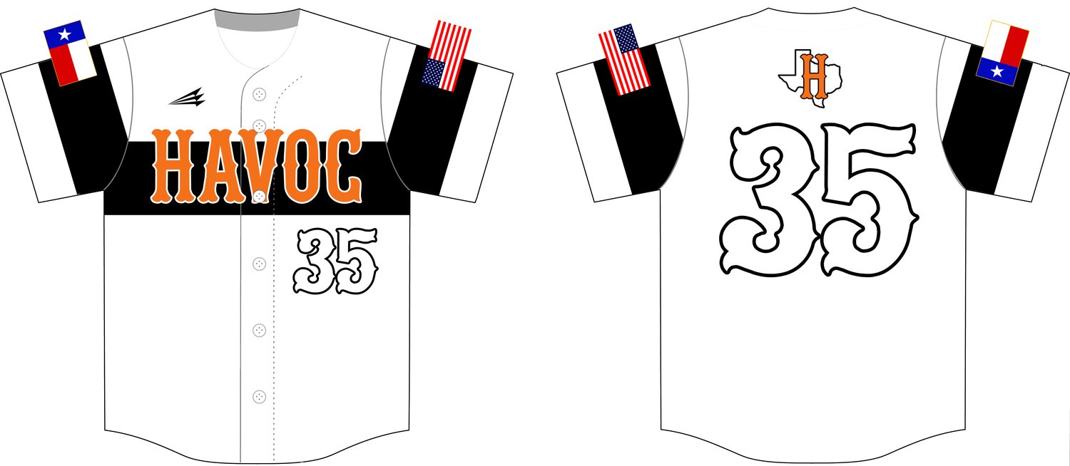Texas Havoc Custom HexaFlex Baseball Jersey Design #2C