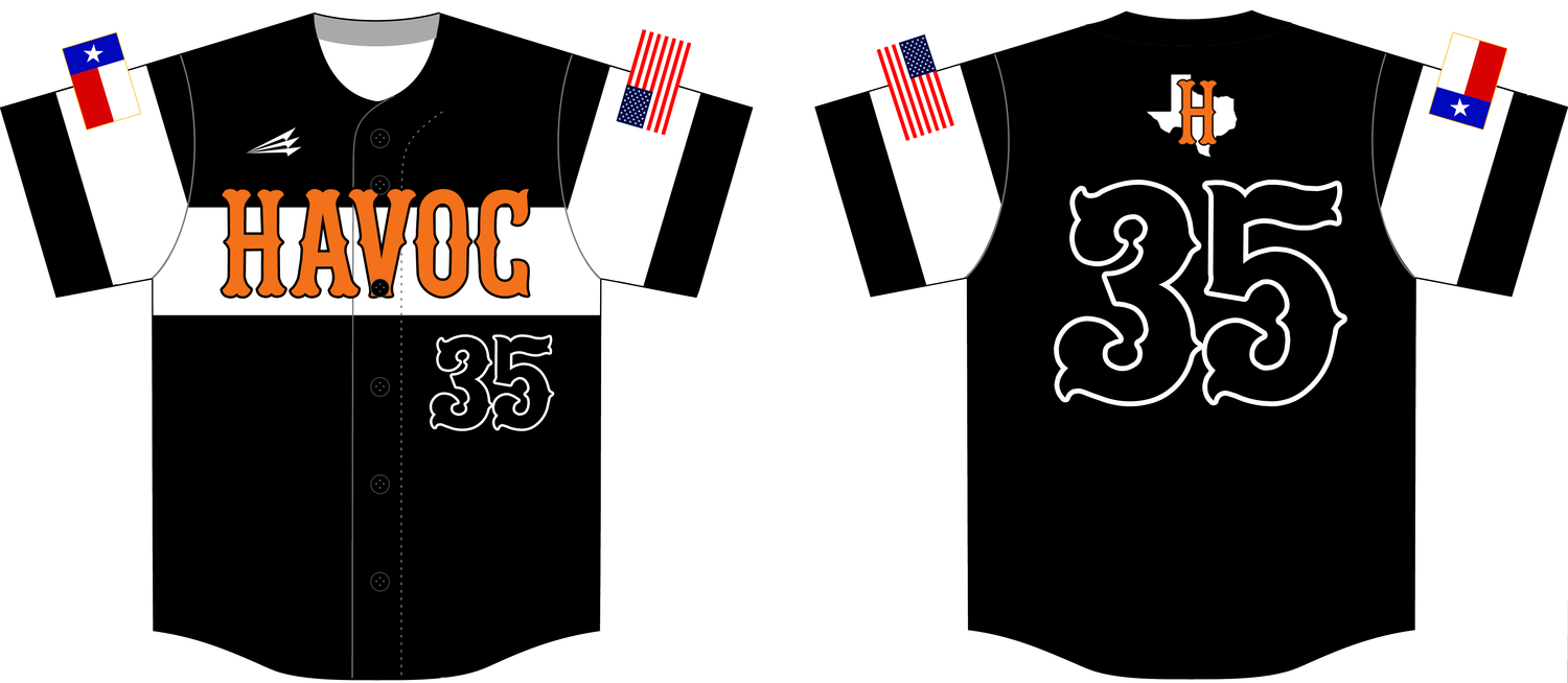 Texas Havoc Custom HexaFlex Baseball Jersey Design #3C