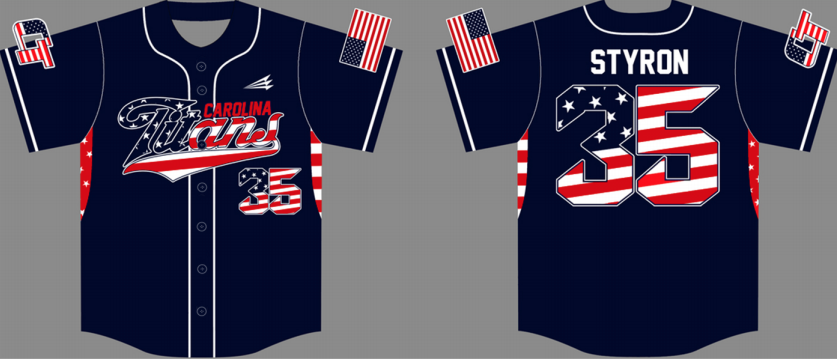Carolina Titans Custom HexaFlex Baseball Jersey #1D
