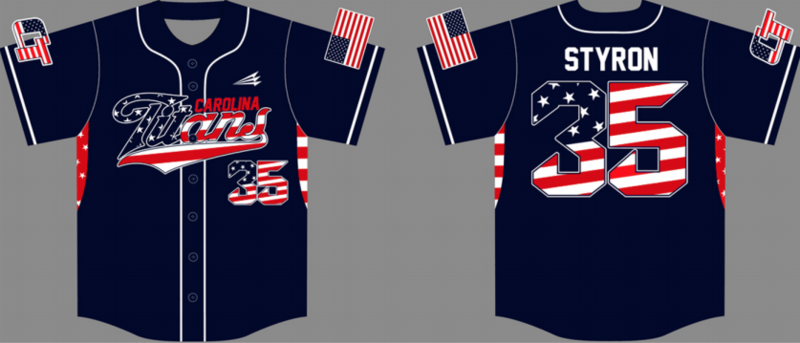 Carolina Titans Custom HexaFlex Baseball Jersey #1D