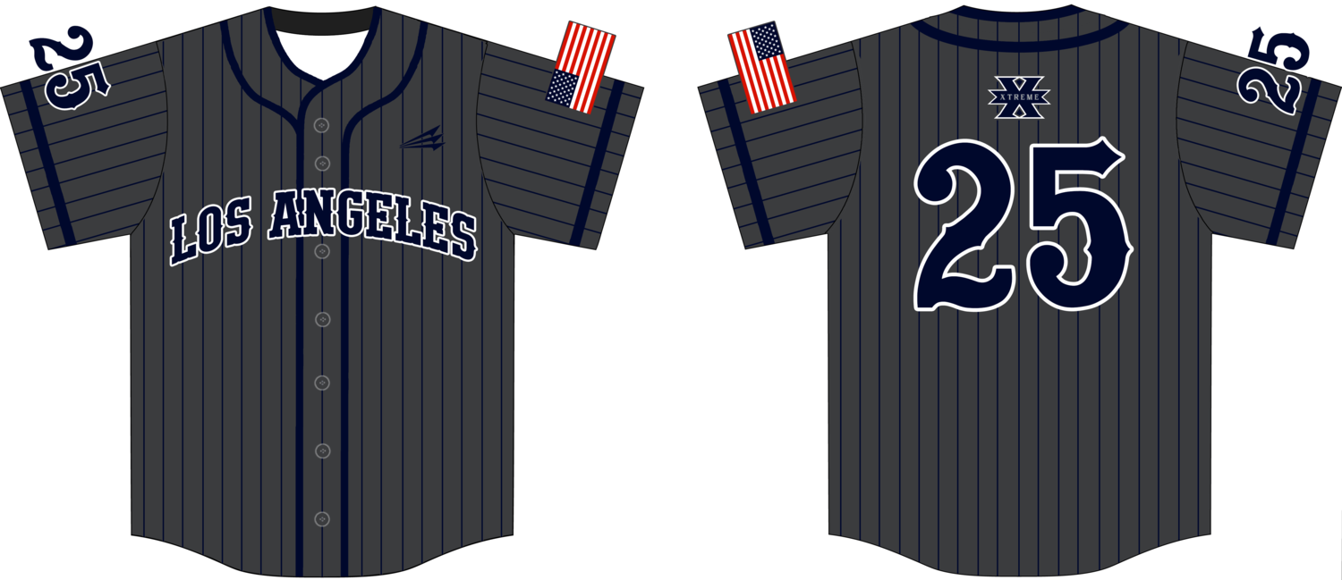 Los Angeles Xtreme Custom Hexaflex Fan Baseball Jersey #4 (Not for Game Use)