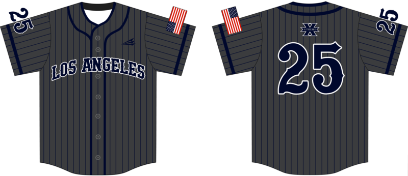 Los Angeles Xtreme Custom Hexaflex Fan Baseball Jersey #4 (Not for Game Use)