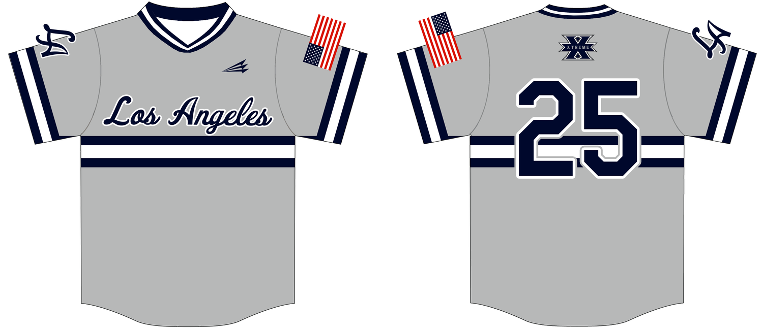 Los Angeles Xtreme Custom Hexaflex Fan Baseball Jersey #7C (Not for Game Use)