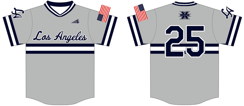 Los Angeles Xtreme Custom Hexaflex Fan Baseball Jersey #7C (Not for Game Use)