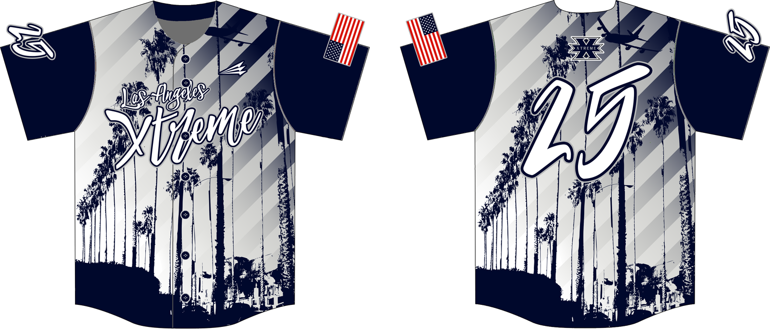 Los Angeles Xtreme Custom Hexaflex Fan Baseball Jersey #8C (Not for Game Use)