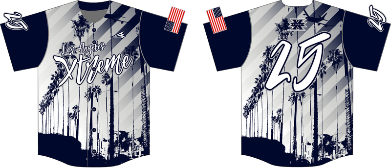 Los Angeles Xtreme Custom Hexaflex Fan Baseball Jersey #8C (Not for Game Use)