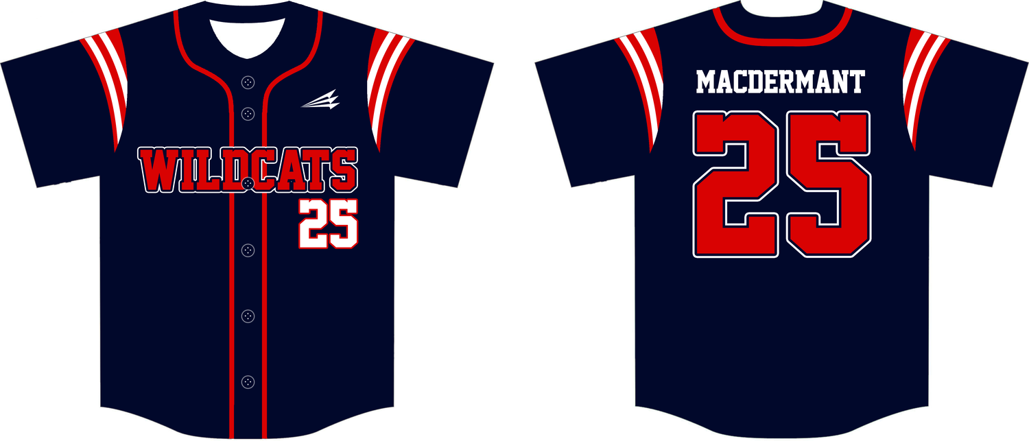 Wall Wildcats Custom NanoDri Baseball Jersey #1B