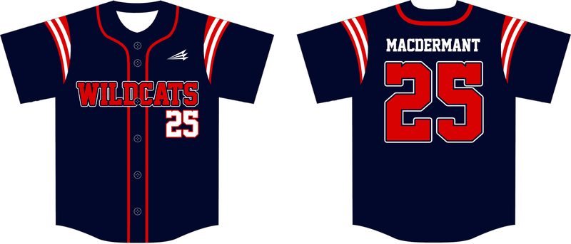 Wall Wildcats Custom NanoDri Baseball Jersey #1B