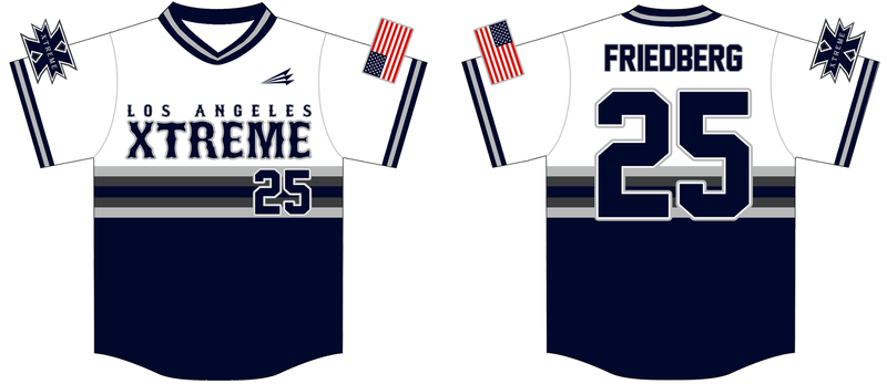 Los Angeles Xtreme Custom Hexaflex Baseball Jersey #9C - White AWAY Game Jersey (Required for All Teams)