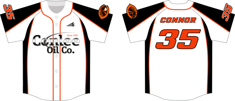 Conlee Oil Mustangs Custom Pro Premier Baseball Jersey #1B