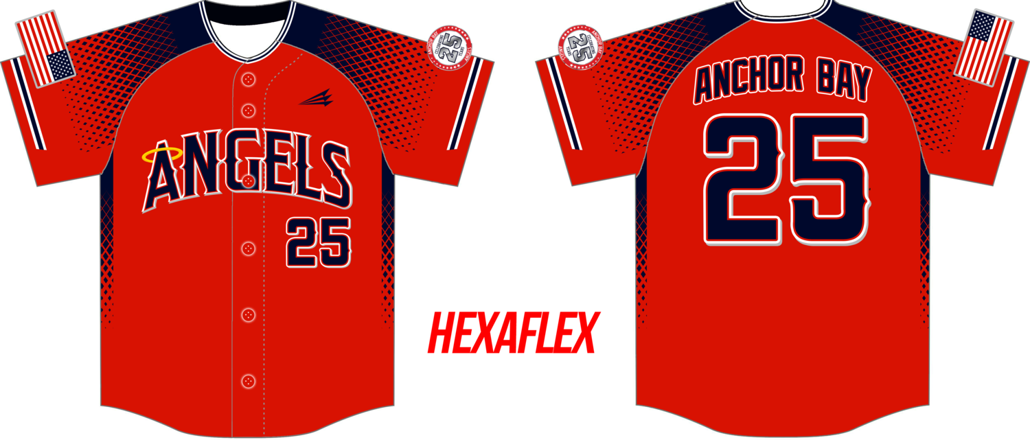 Anchor Bay Angels Custom Hexaflex Baseball Jersey #36A